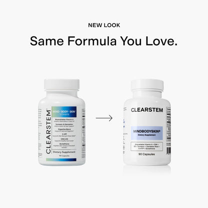 CLEARSTEM - MINDBODYSKIN Hormonal Acne Supplement (5-HTP) - Natural DIM Supplement - Skin Care Vitamins - Hormone Balance, Antioxidants - Gluten Free, - Maple Wellness Supplements