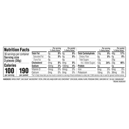 CLIF BLOKS - Mountain Berry Flavor - Energy Chews - Non-GMO - Plant Based - Fast Fuel for Cycling and Running - Quick Carbohydrates and Electrolytes - 2.12 oz. (18 Count) - Maple Wellness Supplements