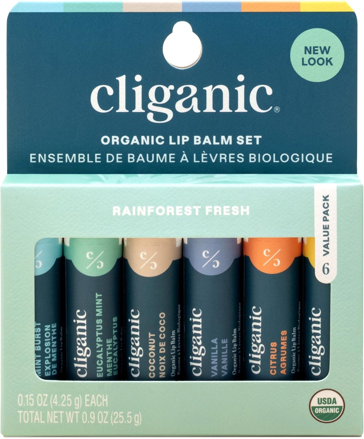 Cliganic Organic Lip Balm Set (6 Flavors) - 100% Natural Hydrating, Moisturizing for Dry Cracked Lips, Stocking Stuffer Gift for Men & Women - Maple Wellness Supplements