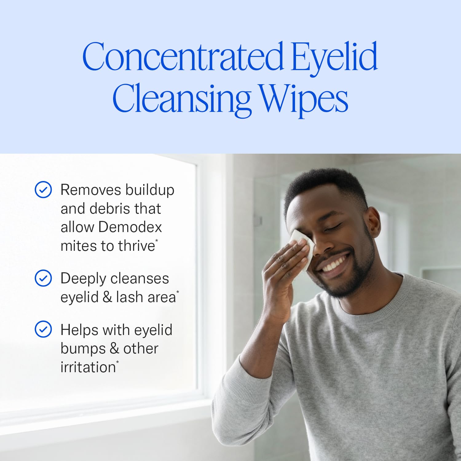 Cliradex Towelettes - Natural Face, Eyelash & Eyelid Cleanser - Wipes for Demodex, Blepharitis, Mgd and Red Irritated Eye Lid - Maple Wellness Supplements