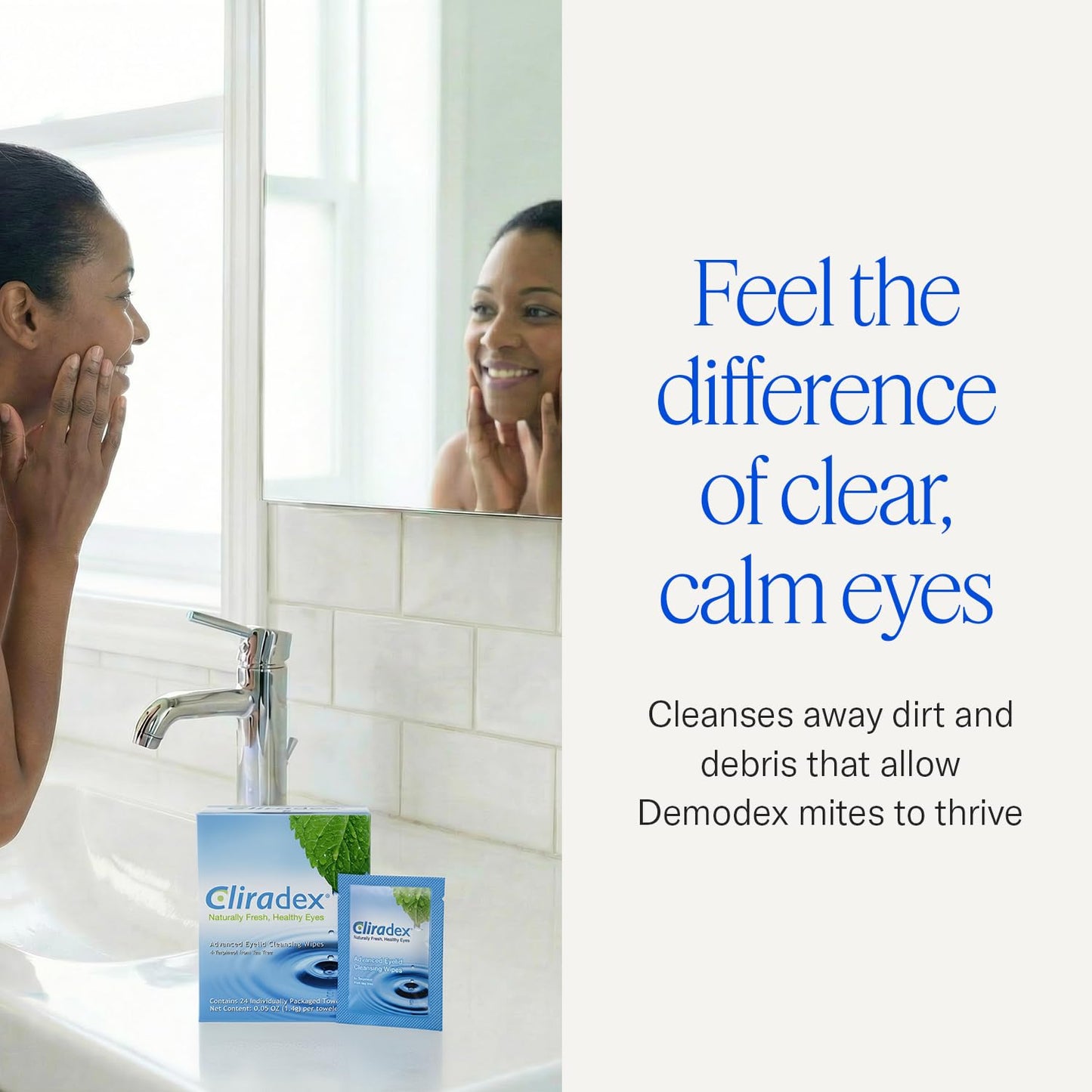 Cliradex Towelettes - Natural Face, Eyelash & Eyelid Cleanser - Wipes for Demodex, Blepharitis, Mgd and Red Irritated Eye Lid - Maple Wellness Supplements