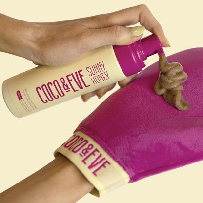 Coco & Eve Self Tanner Foam Kit - (Medium) Streak-Free Sunless Tanning Mousse, Tropically Scented Natural Looking Tan - Maple Wellness Supplements
