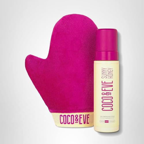 Coco & Eve Self Tanner Foam Kit - (Medium) Streak-Free Sunless Tanning Mousse, Tropically Scented Natural Looking Tan - Maple Wellness Supplements