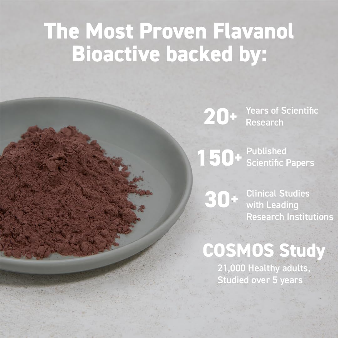 CocoaVia Cocoa Flavanols 500mg – Heart and Brain Support, High Flavanol Cocoa Extract, Boosts Nitric Oxide, Blood Circulation and Memory, Preworkout, Vegan - Maple Wellness Supplements