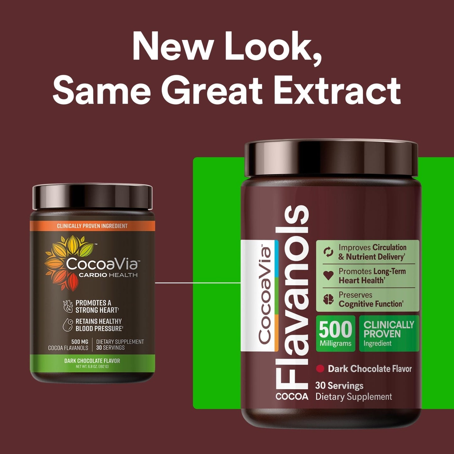 CocoaVia Cocoa Flavanols 500mg – Heart and Brain Support, High Flavanol Cocoa Powder - Maple Wellness Supplements