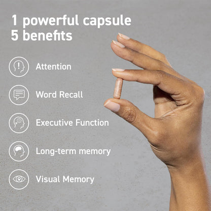 CocoaVia Memory & Focus Brain Supplement, 30 Day, Cocoa Flavanol Blend, Lutein, Added Caffeine for Boost. Improve Cognitive Function, Attention, Vegan & Plant Based, 30 Capsules - Maple Wellness Supplements