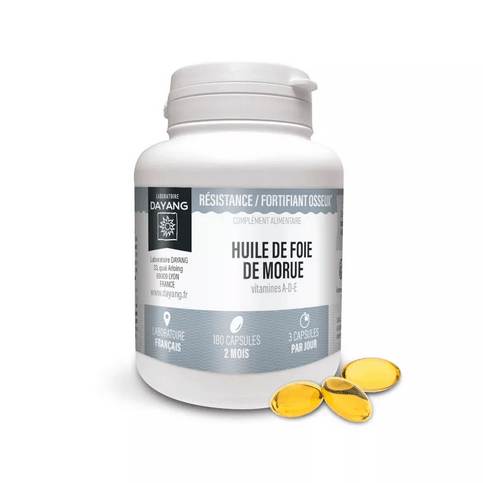 Cod liver oil : bones & immunity - 180 capsules - DAYANG - Maple Wellness Supplements