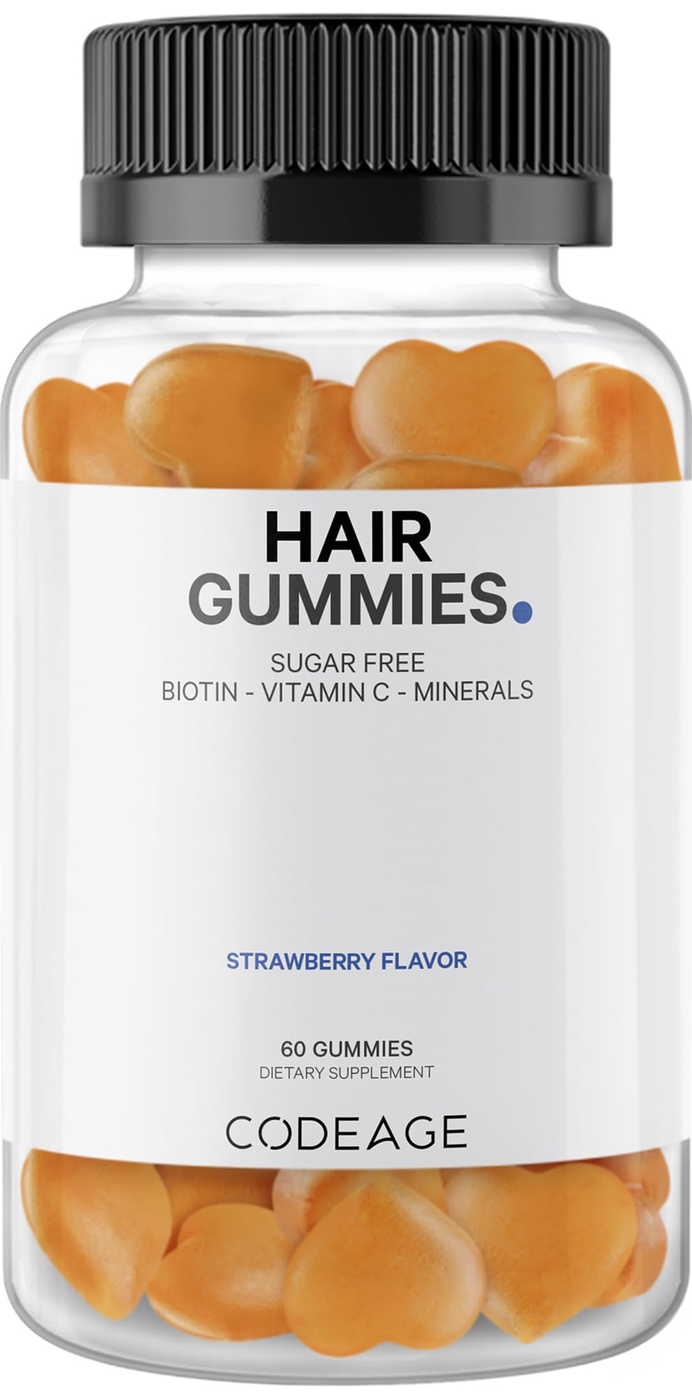 Codeage Hair Gummies, Biotin 5000 mcg, Sugar Free Growth Gummy Vitamins A, C, B6, B12, D3, Zinc, Inositol Supplement - Maple Wellness Supplements