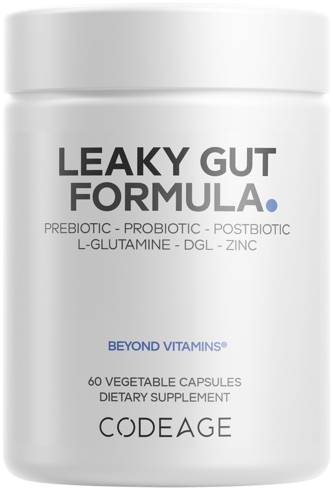 Codeage Leaky Gut Supplement, L-Glutamine, N-Acetylglucosamine, Probiotic, Butyric Acid, Polyphenols, Quercetin, DGL, Marshmallow Root, Berberine, BioPerine - Maple Wellness Supplements