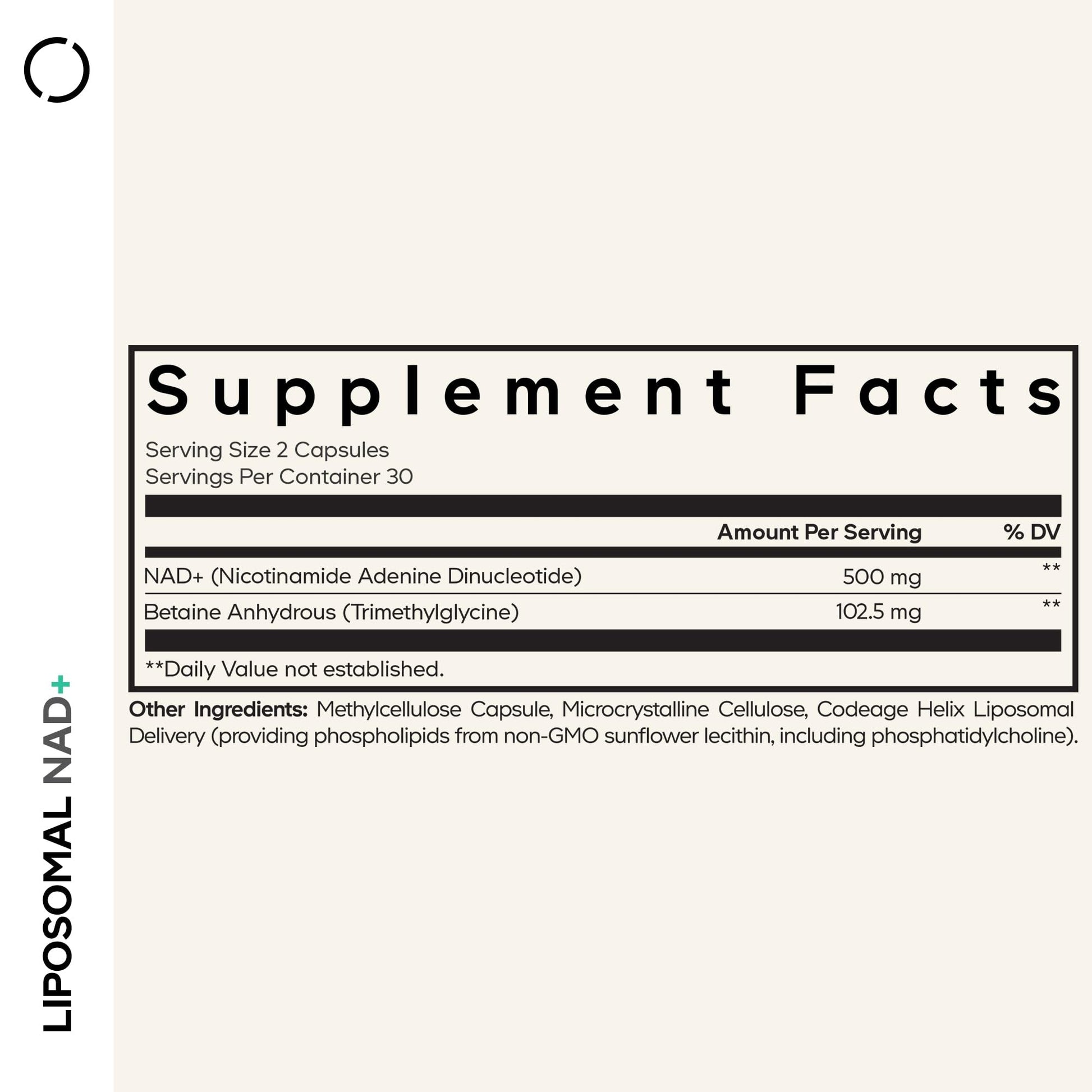 Codeage Liposomal NAD+ Supplement - NAD Nicotinamide Adenine Dinucleotide Coenzyme Pills - 500 mg NAD+ Per Serving & Betaine Anhydrous - Liposomal Delivery - Vegan, Non-GMO, Gluten-Free - 60 Capsules - Maple Wellness Supplements