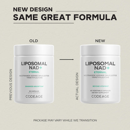 Codeage Liposomal NAD+ Supplement - NAD Nicotinamide Adenine Dinucleotide Coenzyme Pills - 500 mg NAD+ Per Serving & Betaine Anhydrous - Liposomal Delivery - Vegan, Non-GMO, Gluten-Free - 60 Capsules - Maple Wellness Supplements