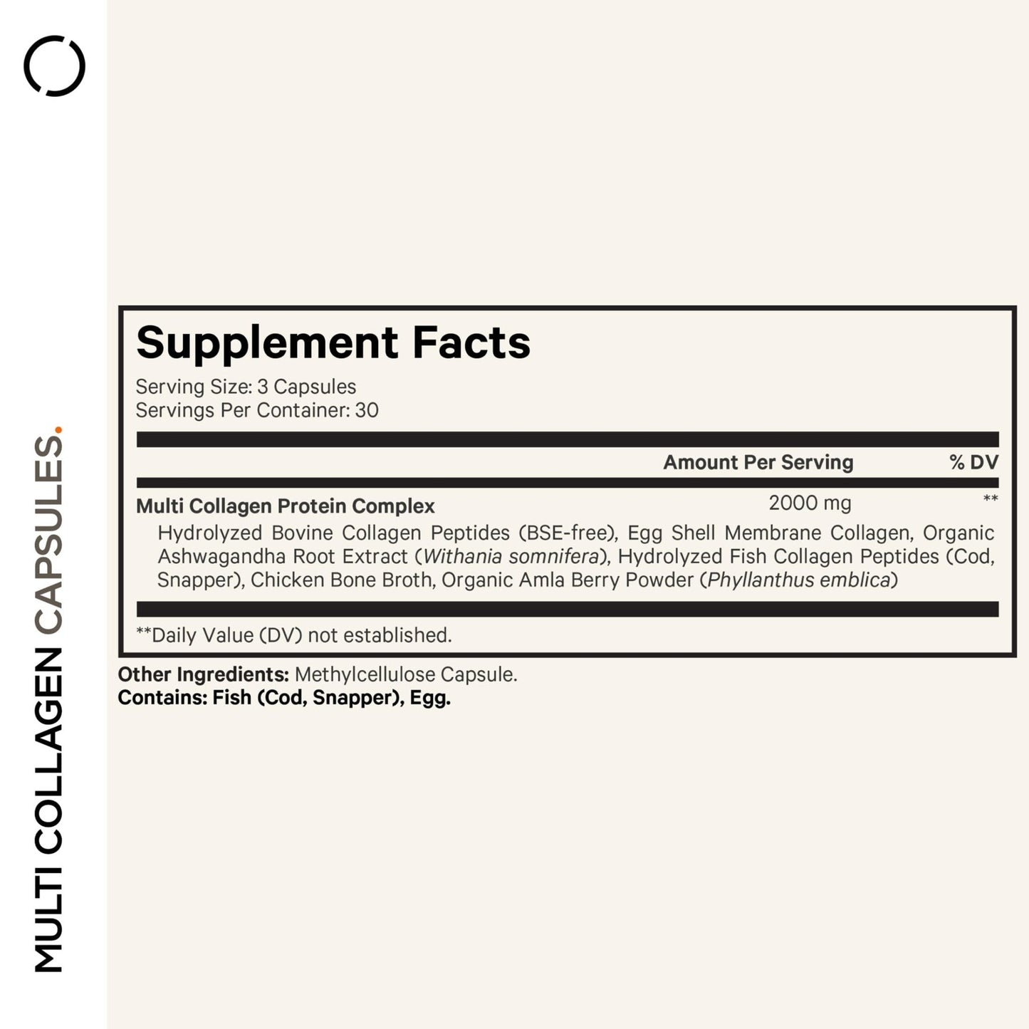 Codeage Multi Collagen Peptides Protein Capsules, 5 Collagen Types, Grass-Fed & Hydrolyzed Bovine Collagen Pills Supplement, Ashwagandha, Amla Berry Vitamins, Collagen Peptides - 90 Capsules - Maple Wellness Supplements