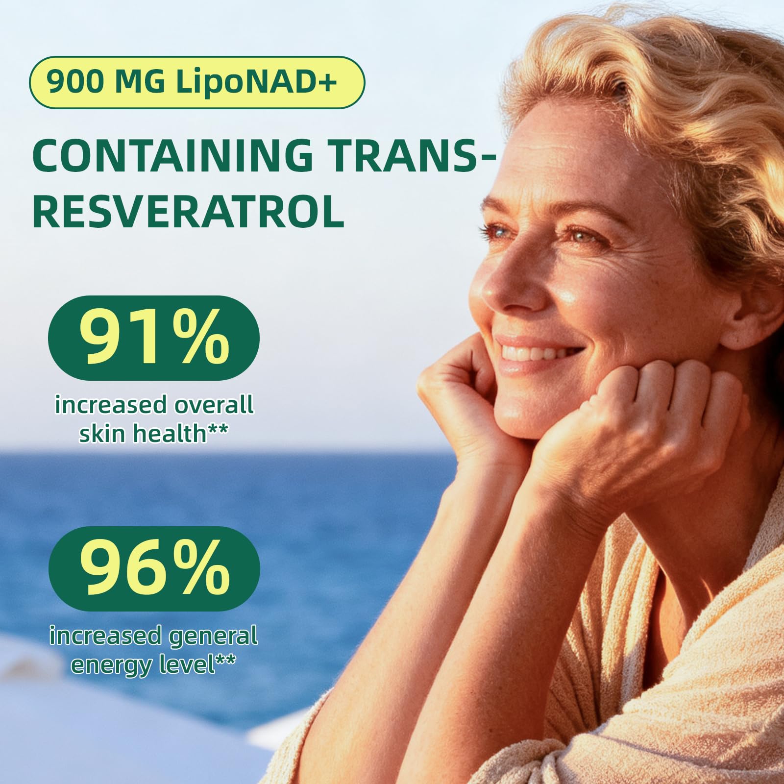 CodinAgrin NAD+ Supplement with Resveratrol 900mg Nicotinamide Adenine Dinucleotide Complex for Cellular Energy Repair, Anti-Aging & Mental Clarity Support, Non-GMO, Vegetarian Friendly, 100 Capsules - Maple Wellness Supplements