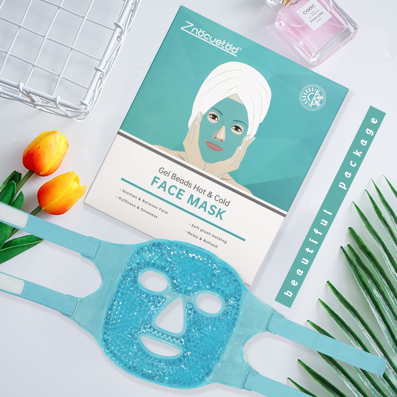 Cold Face Eye Mask Ice Pack Reduce Facial Puff, Dark Circles, Gel Hot Heat Cold Compress Pack, Face SPA Gift for Woman Sleeping - Maple Wellness Supplements