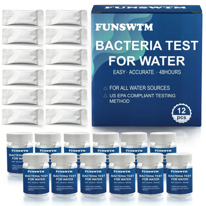 Coliform Bacteria Test Kit: 12-Pack Easy at-Home Well, Tap, Pool, Spring, Pond, Lake Drinking Water Quality Test - Maple Wellness Supplements