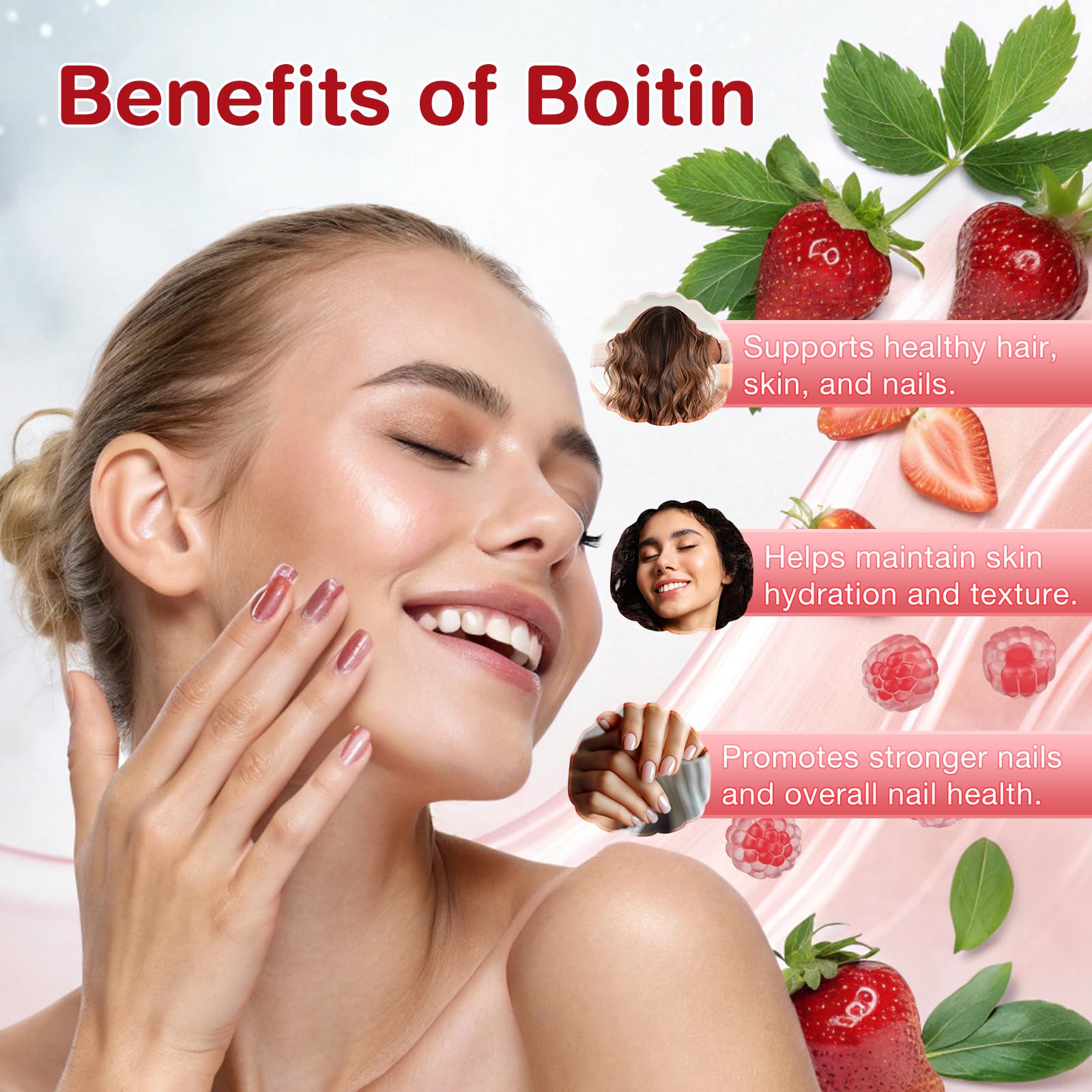 Collagen Gummies-Collagen for Women Men with 1500 mg Collagen Peptides Type I,II,III,V,X, 1000mg NAD, 15000 mcg Biotin, Daily Collagen Supplement Protein Gummies for Hair Skin Nails, Sugar Free - Maple Wellness Supplements
