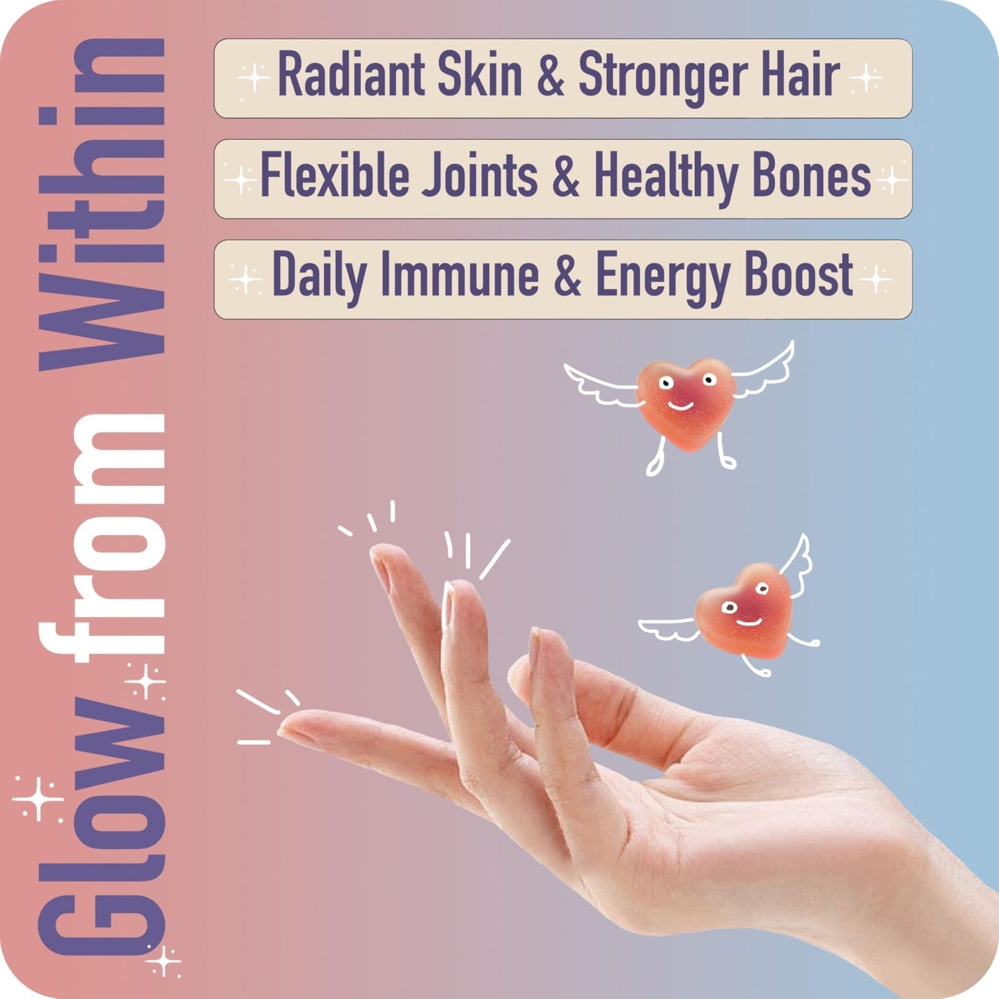 Collagen Peptides Gummies for Women – Biotin, Zinc, Vitamin D3 – 120 Count – Hydrolyzed Collagen Gummy Complex – Hair, Skin & Nails Support – Sugar-Free, Halal, Lactose-Free, Strawberry Cream Flavor - Maple Wellness Supplements