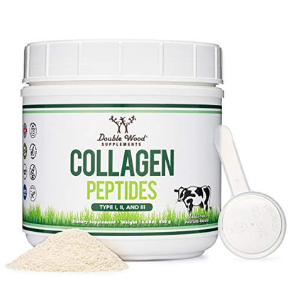 Collagen Peptides Powder - Hydrolyzed Collagen, Keto Safe - 16.08oz - Multi Type 1, 2 - Maple Wellness Supplements