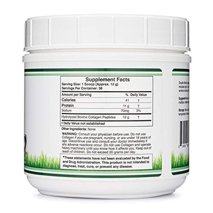 Collagen Peptides Powder - Hydrolyzed Collagen, Keto Safe - 16.08oz - Multi Type 1, 2 - Maple Wellness Supplements
