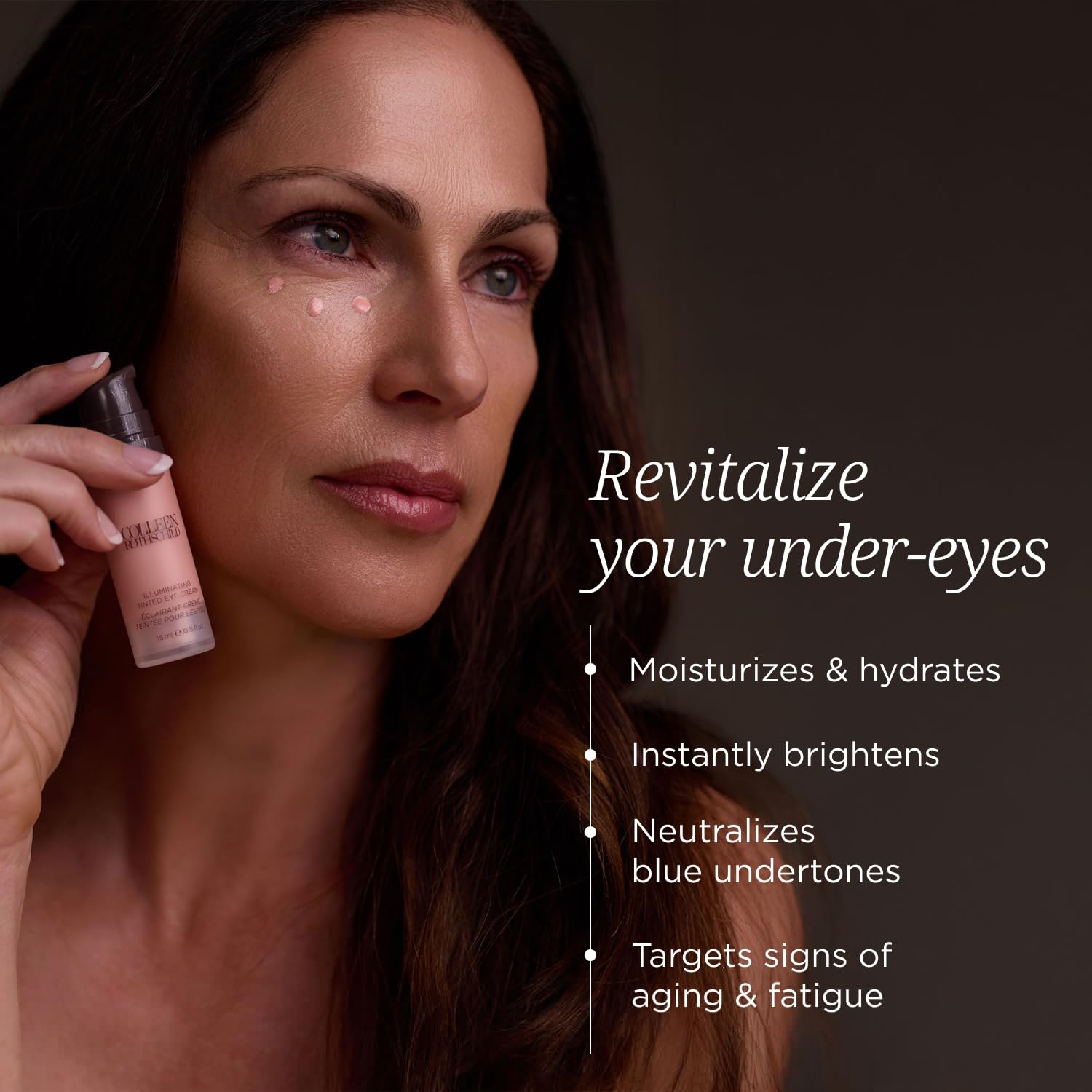 COLLEEN ROTHSCHILD Illuminating Tinted Eye Cream | Instant Brightening Effect | Nourishes & Targets Dark Circles | With Hyaluronic Acid, Caffeine, Pearlized Pigments & Peptides (0.5 fl oz) - Maple Wellness Supplements