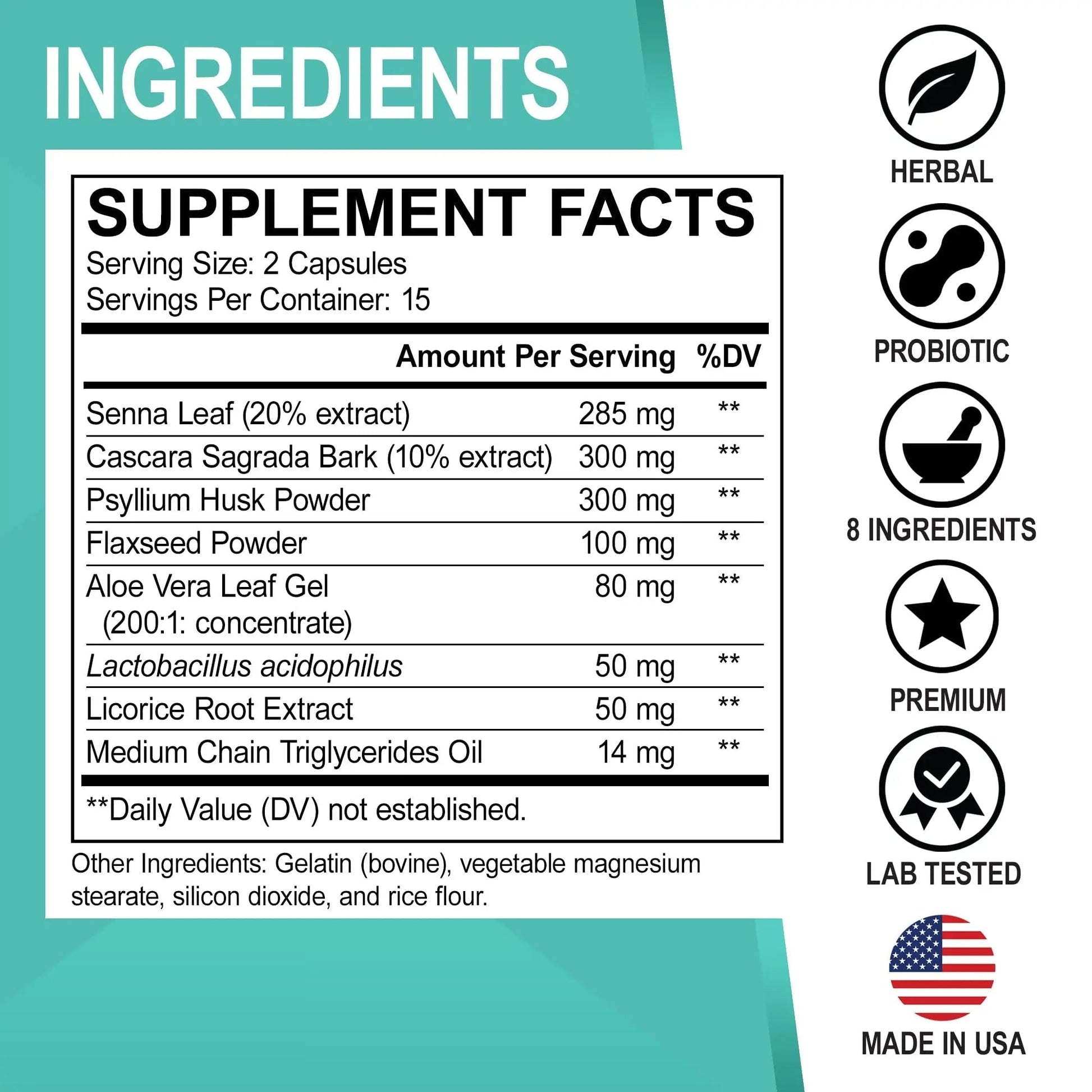 Colon Cleanser Detox for Weight Flush - 15 Day Intestinal Cleanse Pills & Probiotic - Fast Natural Laxative for Constipation Relief - Bowel Movement Supplements for Stomach Bloating, Gut Loss Support - Maple Wellness Supplements