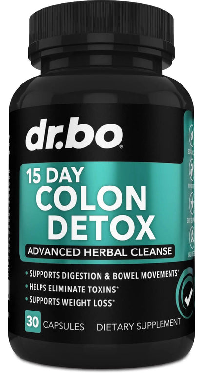 Colon Cleanser Detox for Weight Flush - 15 Day Intestinal Cleanse Pills & Probiotic - Fast Natural Laxative for Constipation Relief - Bowel Movement Supplements for Stomach Bloating, Gut Loss Support - Maple Wellness Supplements