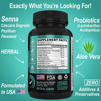 Colon Cleanser Detox for Weight Flush - 15 Day Intestinal Cleanse Pills & Probiotic - Fast Natural Laxative for Constipation Relief - Bowel Movement Supplements for Stomach Bloating, Gut Loss Support - Maple Wellness Supplements