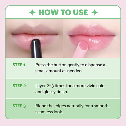 COLORGRAM Fruity Glass Stick 02 DARLING PAPAYA | Long-Lasting Juicy Lip Tint with Radiant, Glossy Finish | Melting Syrupy Texture for Vibrant, Hydrated Lips | Non-Sticky Shine - Maple Wellness Supplements