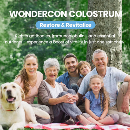 Colostrum Soft Chew Supplement (3000mg + 40% IgG), Concentrated Bovine Colostrum - Maple Wellness Supplements