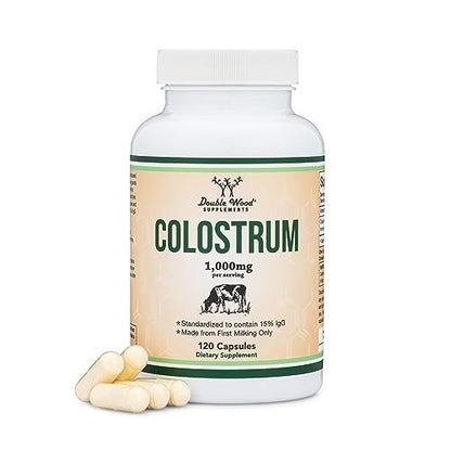 Colostrum Supplement 120 Capsules, 1,000mg per Serving (Bovine Colostrum Powder - Maple Wellness Supplements