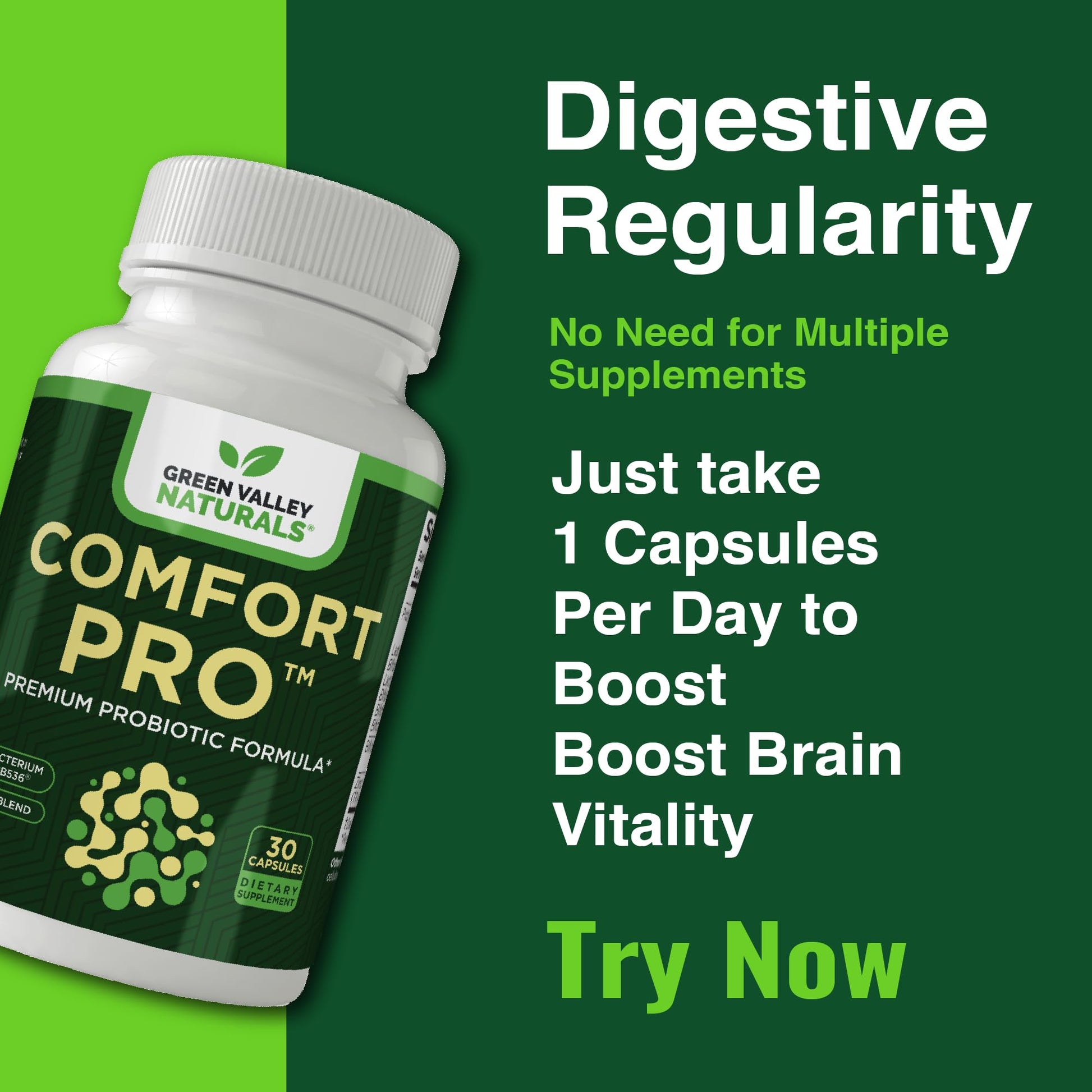 ComfortPro™ Daily Probiotics for Digestive Health | Constipation Relief & Bloating Support for Women & Men | Gut Cleanse with Zinc | Helps Reduce Gas & Promotes Digestive Regularity | Valley Formula - Maple Wellness Supplements