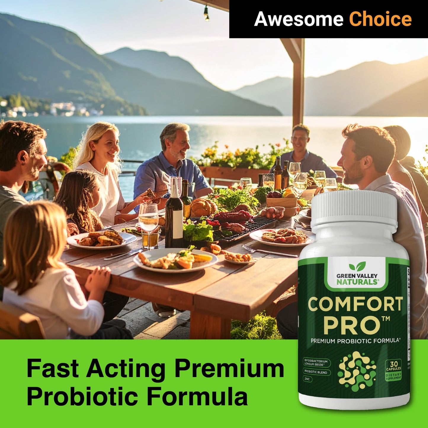 ComfortPro™ Daily Probiotics for Digestive Health | Constipation Relief & Bloating Support for Women & Men | Gut Cleanse with Zinc | Helps Reduce Gas & Promotes Digestive Regularity | Valley Formula - Maple Wellness Supplements