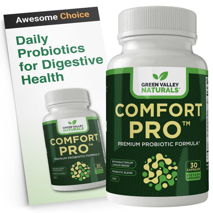 ComfortPro™ Daily Probiotics for Digestive Health | Constipation Relief & Bloating Support for Women & Men | Gut Cleanse with Zinc | Helps Reduce Gas & Promotes Digestive Regularity | Valley Formula - Maple Wellness Supplements
