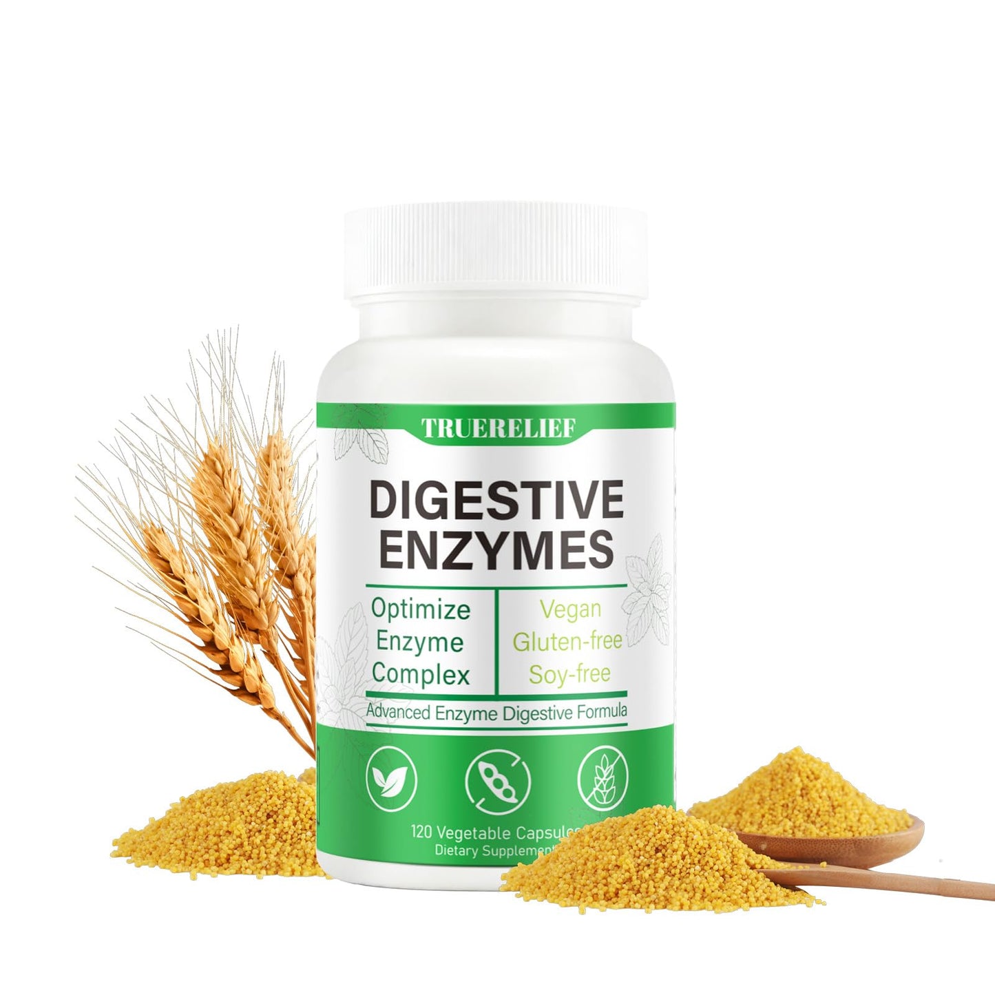 Complete Digestive Enzymes Supplement for Gut Health & Bloating Relief - Enhanced with Lipase Amylase Bromelain for Protein Carb - Maple Wellness Supplements