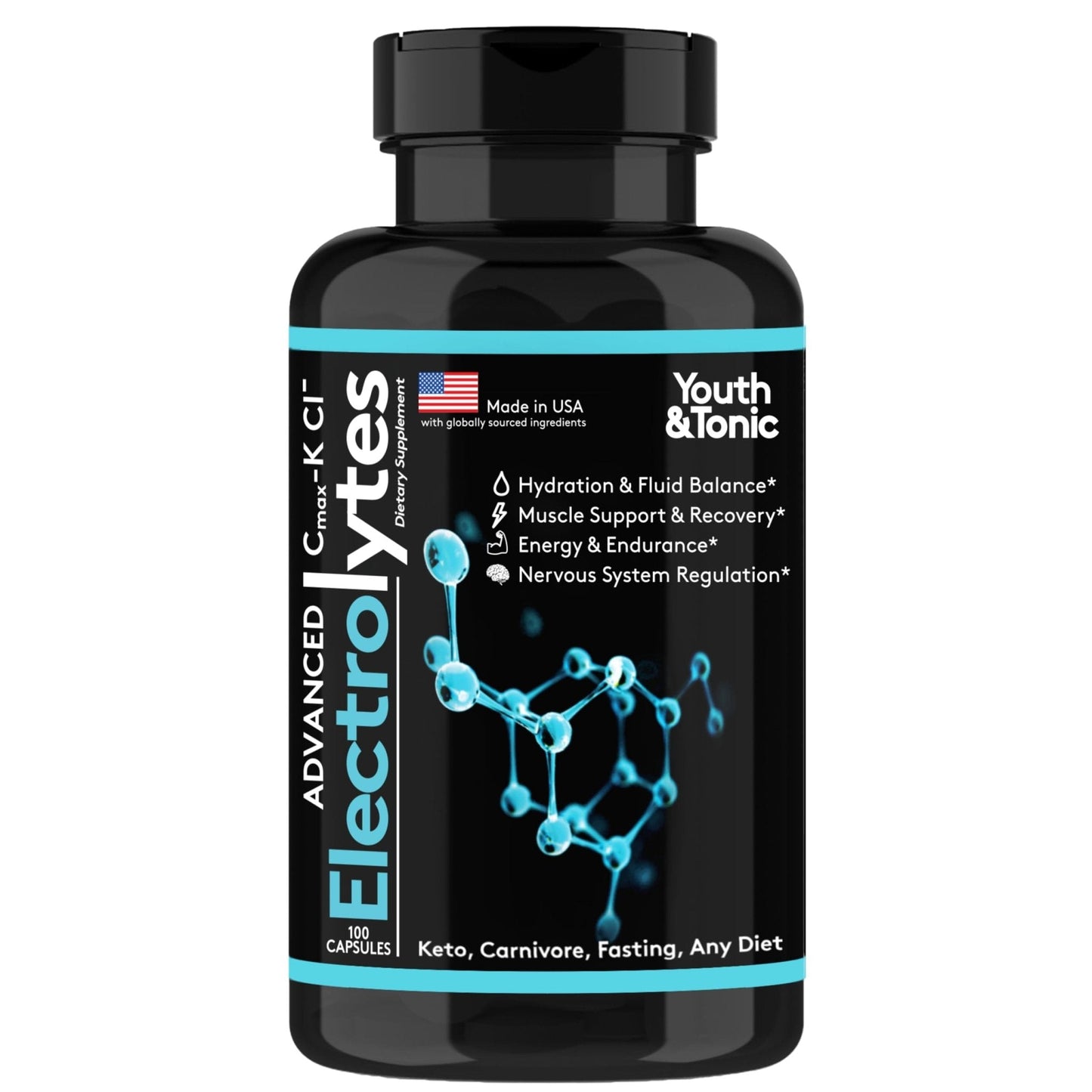 Complete Electrolyte Supplement Pills High Absorption | Cmax Potassium Chloride Magnesium Sodium Calcium Zinc | Boost Endurance Muscle Recovery Mental Focus | Salt Electrolytes Tablets | Keto Friendly - Maple Wellness Supplements