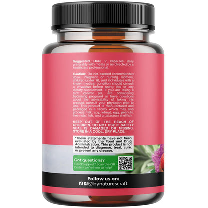 Complete Herbal Menopause Supplement for Women - Female Hormone Balance Capsules for Night Sweats Hot Flashes & Mood Swings with Dong Quai, Chaste Berry & Black Cohosh Root - 120 Count Pack - Maple Wellness Supplements