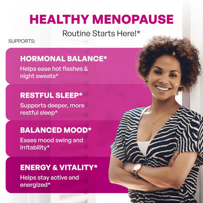 Complete Menopause Support Supplement For Women | With Ashwagandha, Black Cohosh, Dong Quai & Muira Puama | Helps Easing Hot Flashes, Night Sweats, Mood Swings, Hormone Balance & Harmony | 60 Capsules - Maple Wellness Supplements