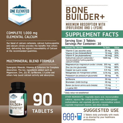 Comprehensive Bone Builder Calcium Supplement. Formulated with Highest Grade Calcium -Carbonate/Hydroxyapatite/Citrate, Magnesium, Zinc, D3. Works in Sync for Optimum Bone Health and Bone Strength. - Maple Wellness Supplements