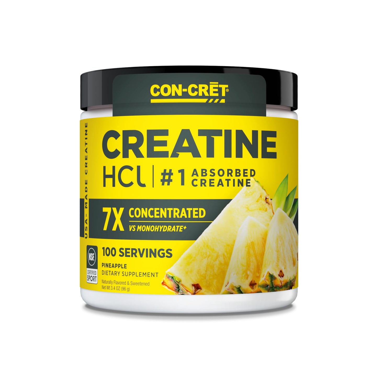 CON-CRET Creatine HCl Powder | Muscle, Cognitive, Cellular Energy Support | No Bloating or Cramps | USA Made & NSF Certified - Maple Wellness Supplements