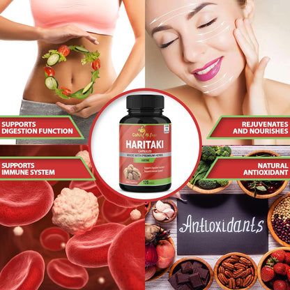 Cona Nature Organic India Haritaki Capsules 2250MG, Rejuvenation, Improving Digestion, Maintains Regularity | Non-GMO Vegan Gluten-Free Herbs and Supplements, 120 Caps - Maple Wellness Supplements