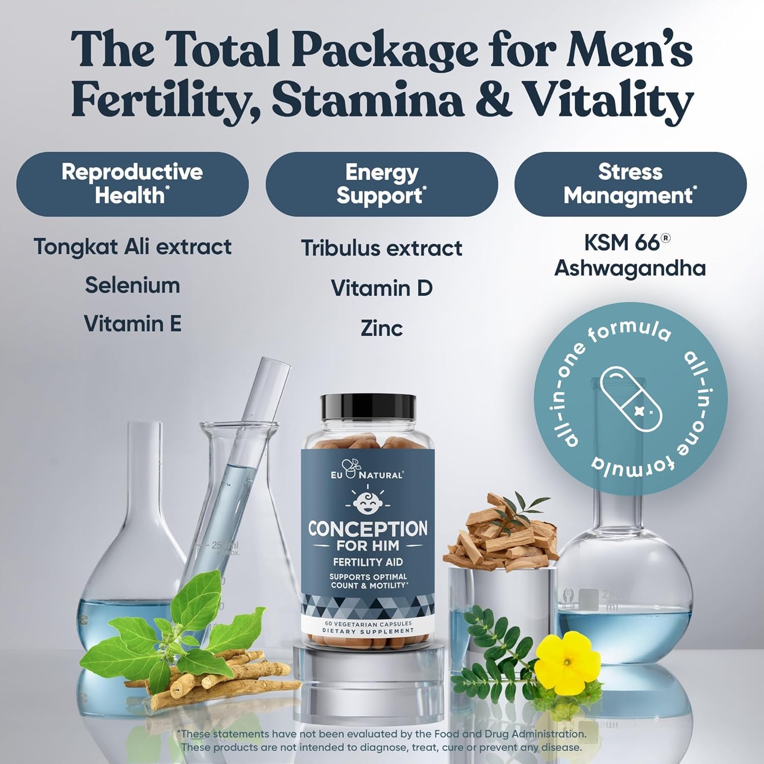 Conception for Him and Vital Liver Bundle - Male Fertility Booster & Prenatal Supplement + 9-in-1 Liver Support - Maple Wellness Supplements