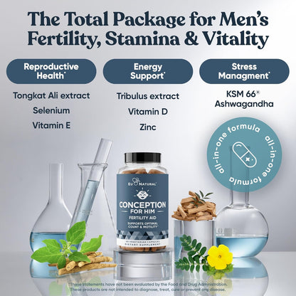 Conception for Him and Vital Liver Bundle - Male Fertility Booster & Prenatal Supplement + 9-in-1 Liver Support - Maple Wellness Supplements