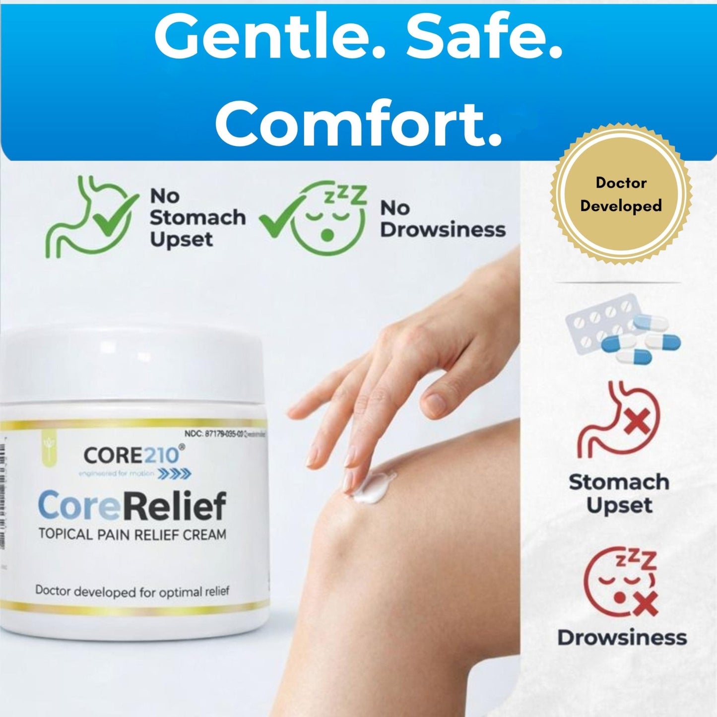 CopperJoint CoreRelief 2oz - Joint Pain Relief Cream for Knee, Neck, Hip, Shoulder & Simple Backache, Arthritis Cream Pain Reliever, Daily Cooling Non-Greasy Menthol Sore Muscle Rub - Maple Wellness Supplements