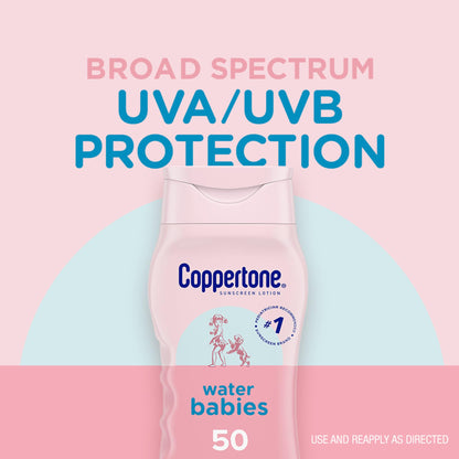 Coppertone WaterBabies Baby Sunscreen Lotion SPF 50, Hypoallergenic Sunscreen for Babies, Water Resistant - Maple Wellness Supplements
