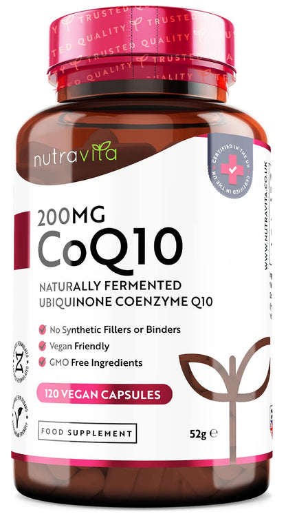 CoQ10 200mg - 120 Vegan Capsules of High Strength Co Enzyme Q10 (4 Months Supply) - Maple Wellness Supplements