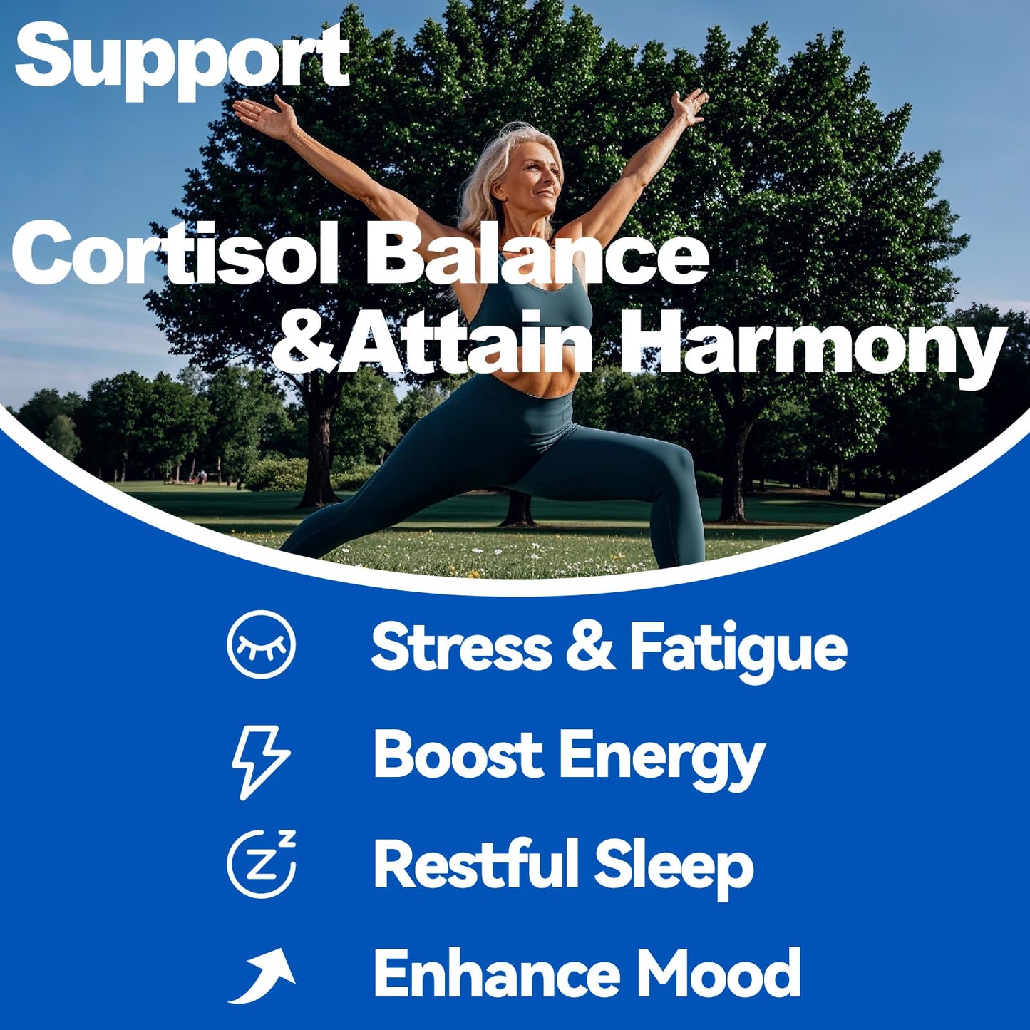 Cortisol Balance & Sleep Support for Women & Men – Natural Calm Formula with Magnesium, Ashwagandha & L-Theanine – Supports Restful Sleep, Relaxation, Focus & Healthy Cortisol Levels – 120 Capsules - Maple Wellness Supplements