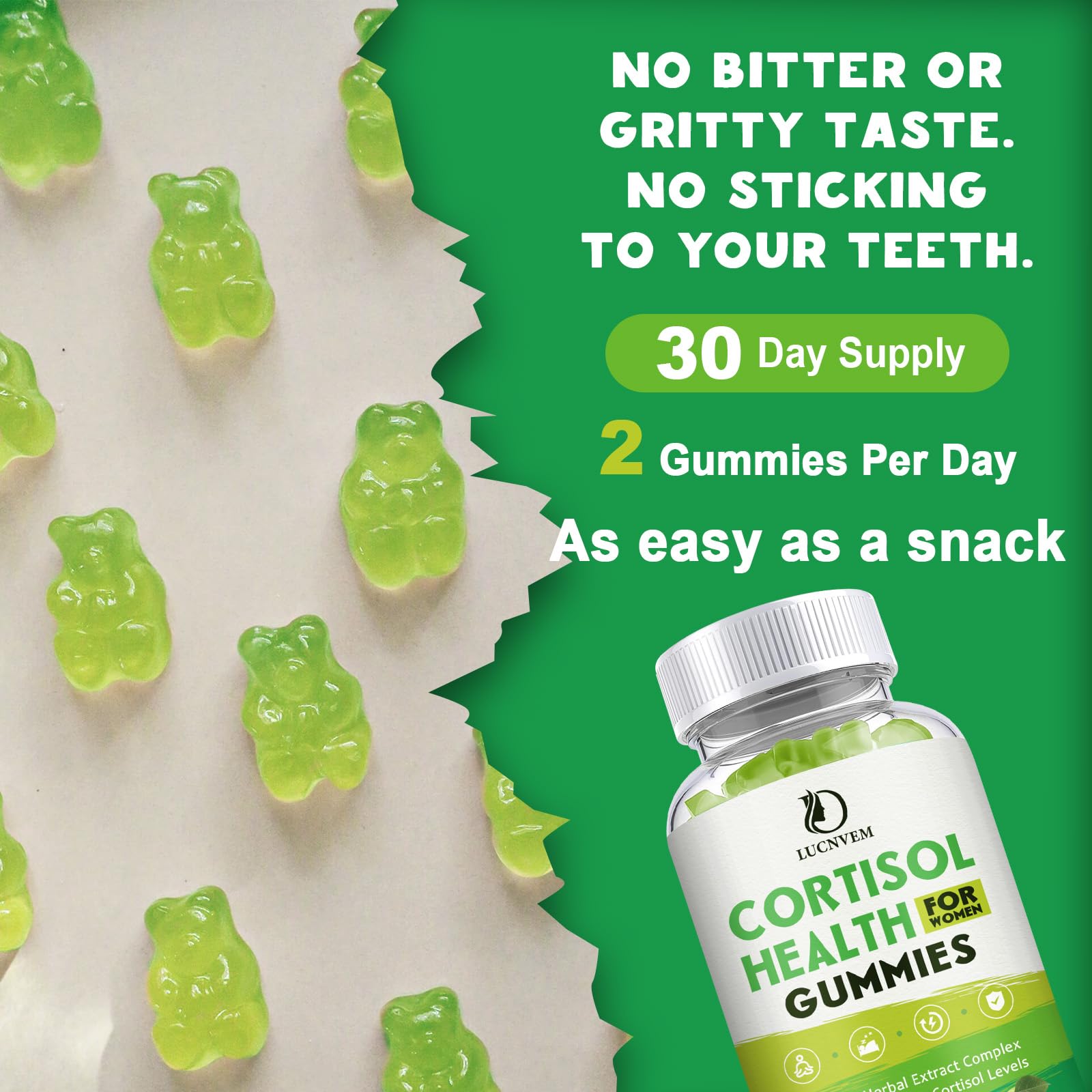Cortisol Detox for Women Gummies, Cortisol Reducer Detox Manager, Magnesium Ashwagandha Rhodiola Rosea Herbal Complex for Mood/Focus & Sleep, Maintain Healthy Cortisol Levels - 30 Day Vegan Supply - Maple Wellness Supplements