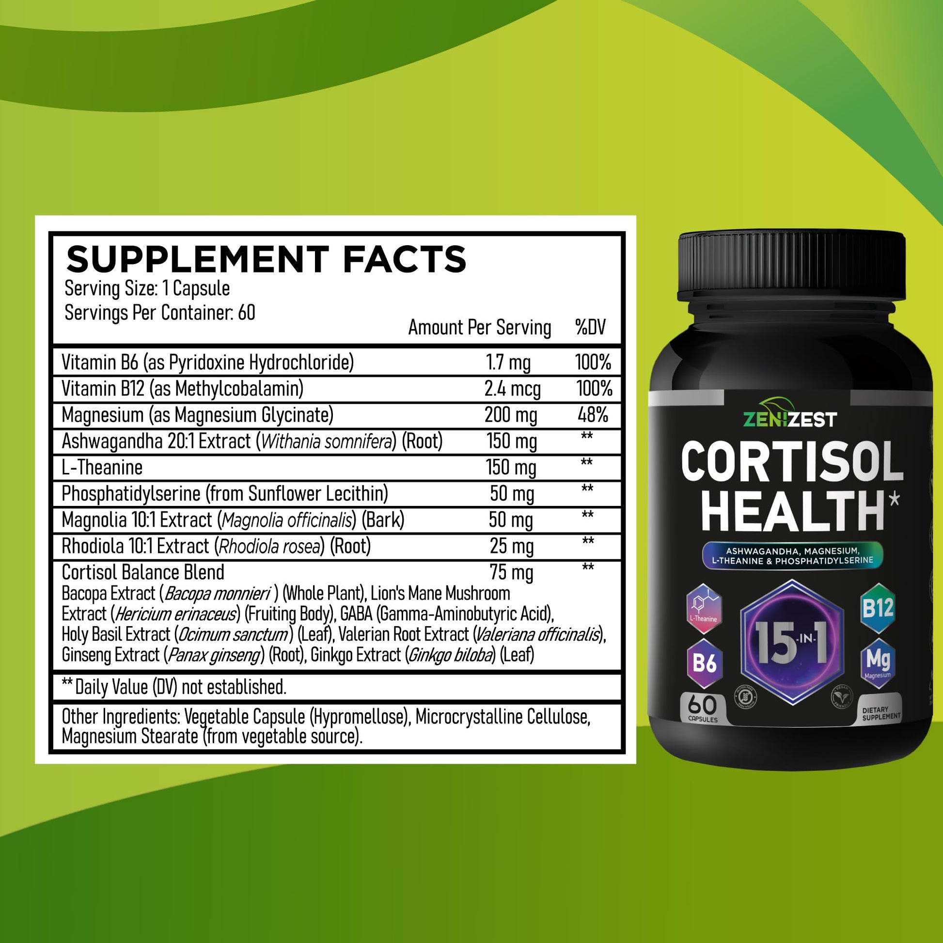 Cortisol Detox Supplement for Women Men - Control & Lower High Cortisol Level - Adrenal Health Balance Cleanse Sleep Stress Support - Magnesium Ashwagandha L-Theanine Cortisol Blocker Reducer - Maple Wellness Supplements