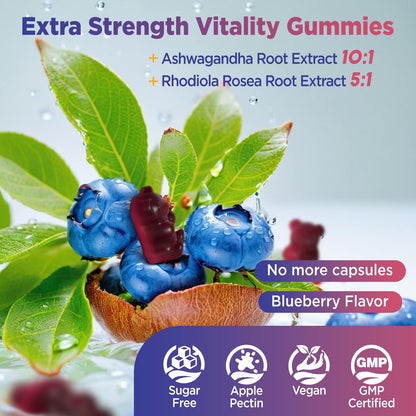 Cortisol Gummies, 12-in-1 Cortisol Reducer, with Magnesium Glycinate, Ashwagandha, L-Theanine, Phosphatidylserine, Vitamin B6 & D3, Rhodiola Rosea, for Men & Women, Sugar-Free, Vegan, NON-GMO, 60CT - Maple Wellness Supplements