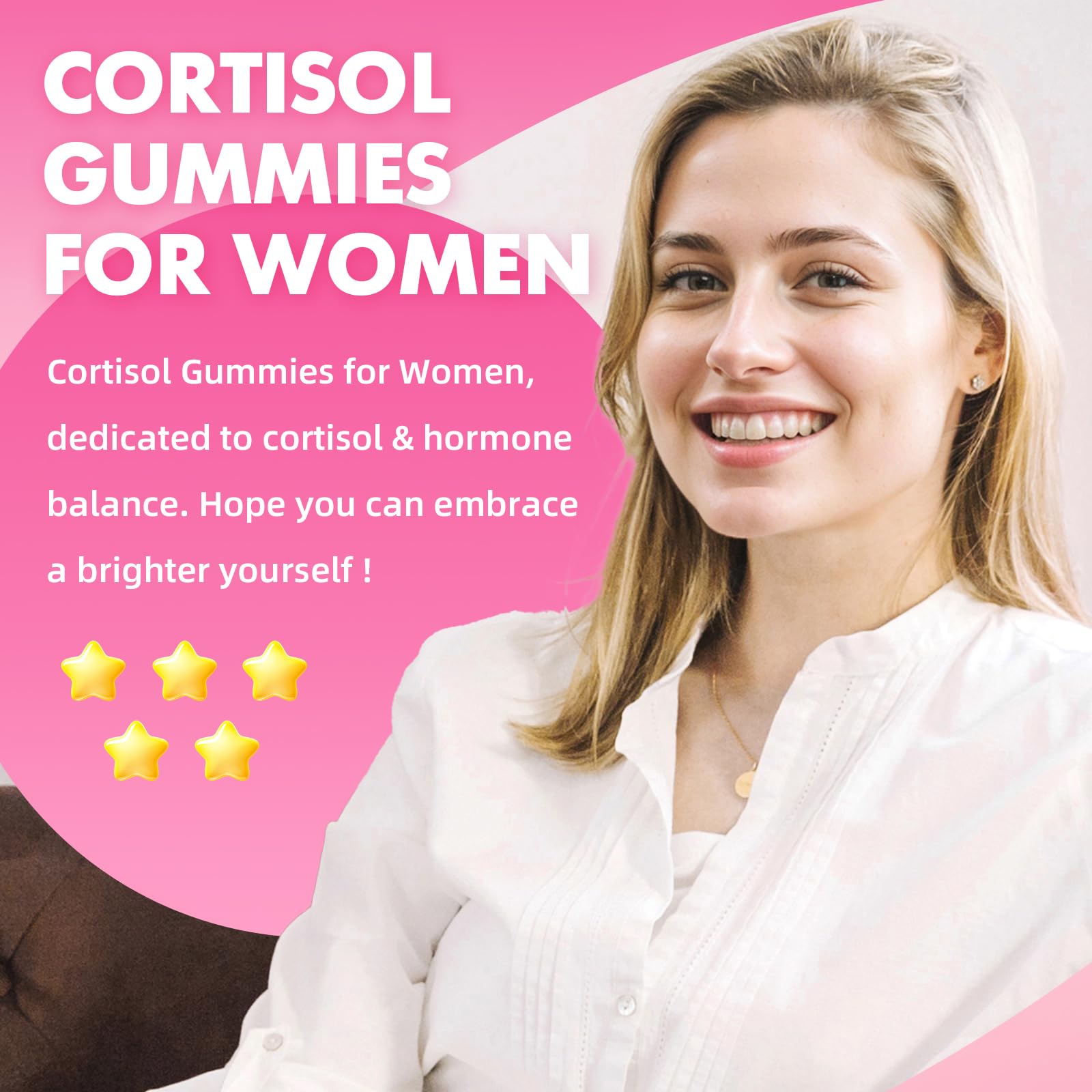 Cortisol Gummies for Women, Cortisol Supplements Gummies with Magnesium Ashwagandha Rhodiola Rosea and L-theanine Complex for Relaxation and Focus, Zzz Support, Raspberry Flavor, 60 Count - Maple Wellness Supplements